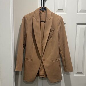 Express Oversized Tan Pinstripe Women's Blazer